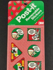 1991 VINTAGE chrismas Looney Toons Warner Bros Post it Removable Stickers NEW
