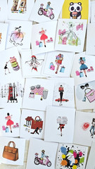 36 Fashion Handbag Shoes Sticker Sheets Handmade Envelope Gift Scrapbook Sticker