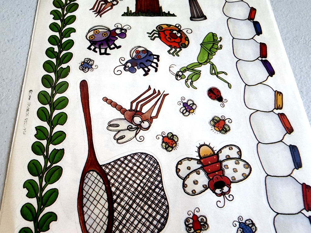 Provo Craft 2002 Meadow Bug Hunting Clear Stickers Whimsy Scrapbook NOS Vintage