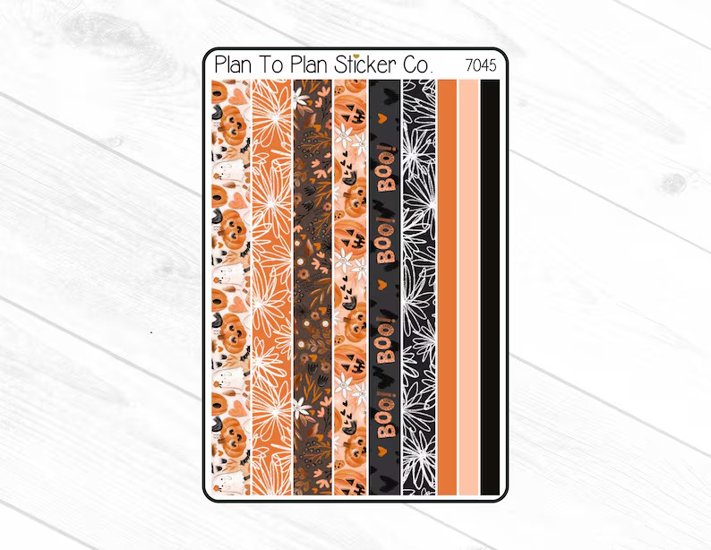 7045~~Boo Halloween Washi Planner Stickers.