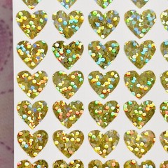 Gold Holographic Sparkle Heart Decal Stickers! – Choose a Size – Cute & Sparkly!