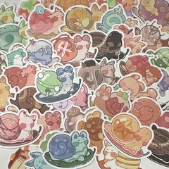 10 PIECES MYSTERY Sticker Lot Animal Snail Cartoon Colorful Food Dessert