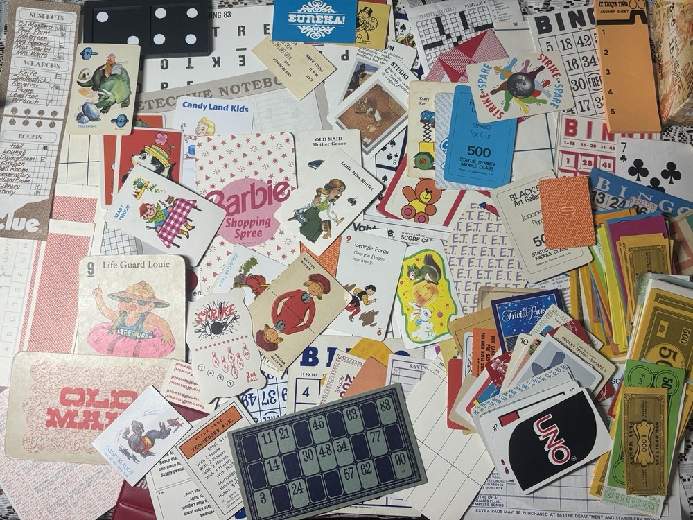 115+ Variety Mix VTG Game Ephemera Packs Card Score Paper Junk Journal Collage