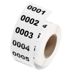 1 Roll Inventory Number Sticker 1.6×0.8″ 0001-1000 Consecutive Number Sticker