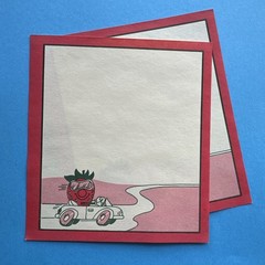 Vintage 80s Spindex Note Stationary Paper Sheets Strawberry Scratch & Sniff