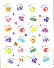 CANDY Sweets Reward 4 sheets HALLMARK Scrapbook Stickers!