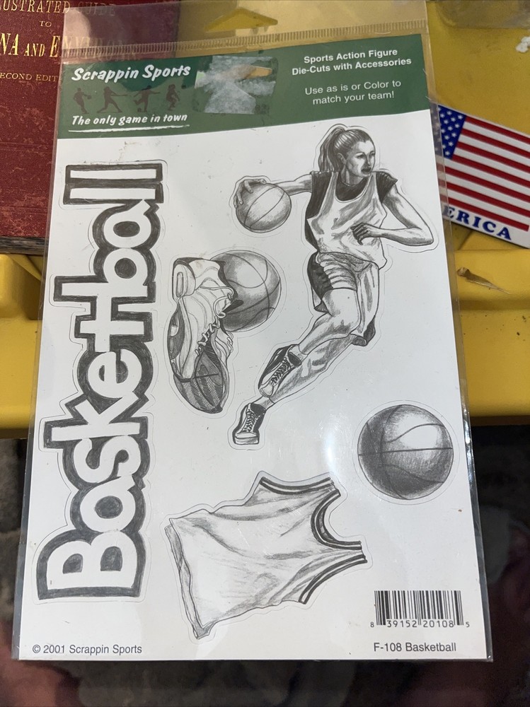 Vintage Stickers Scrappin’ Sports Basketball Women’s Hoops 5 1/2 X 8 1/2 Sheet