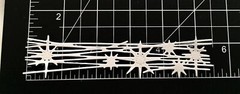 Die Cuts * Starburst Strip * Set of 12 * White * Red White & Blue * Silver Foil