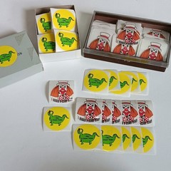 15 Vintage Stickers «I MET, HUGGED A Clown Today» Dinosaur & Clown (Dragon? OOAK