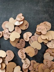 Small Rustic Wooden Love Hearts – 10mm & 15mm – Craft Packs 50–500