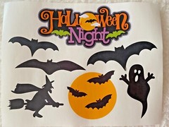 Scrapbooking Embellishment Halloween Witch Bats Ghost Pumpkin Stickers Sheet NEW