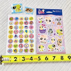 Littlest Pet Shop Sticker Lot – 1 New Pack, 1 Loose Sheet, 2 Puffy Extras