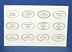 Anna Griffin Mini Sentiments Sticker Holiday Themed 72 pc 6 sheets Free Ship New