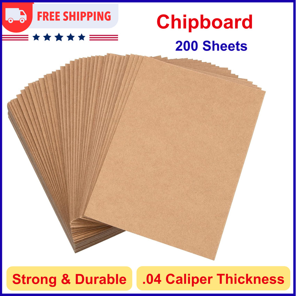 200 Sheets Chipboard 5 x 7 Inch 40pt (Point) Medium Weight Chipboard .04 Caliper