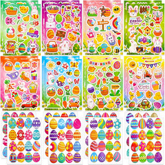 Easter Stickers Bulk – 24 Sheets Bunny Egg Stickers, Easter Basket Stuffers, Par