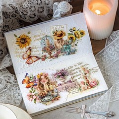 20Pcs Flower Candles Holographic Stickers Journal Planner Scrapbooking Collage