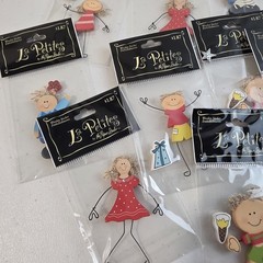 Lot of 22 The Paper Studio La Petites Wooden Sticker Embellishments New NIP
