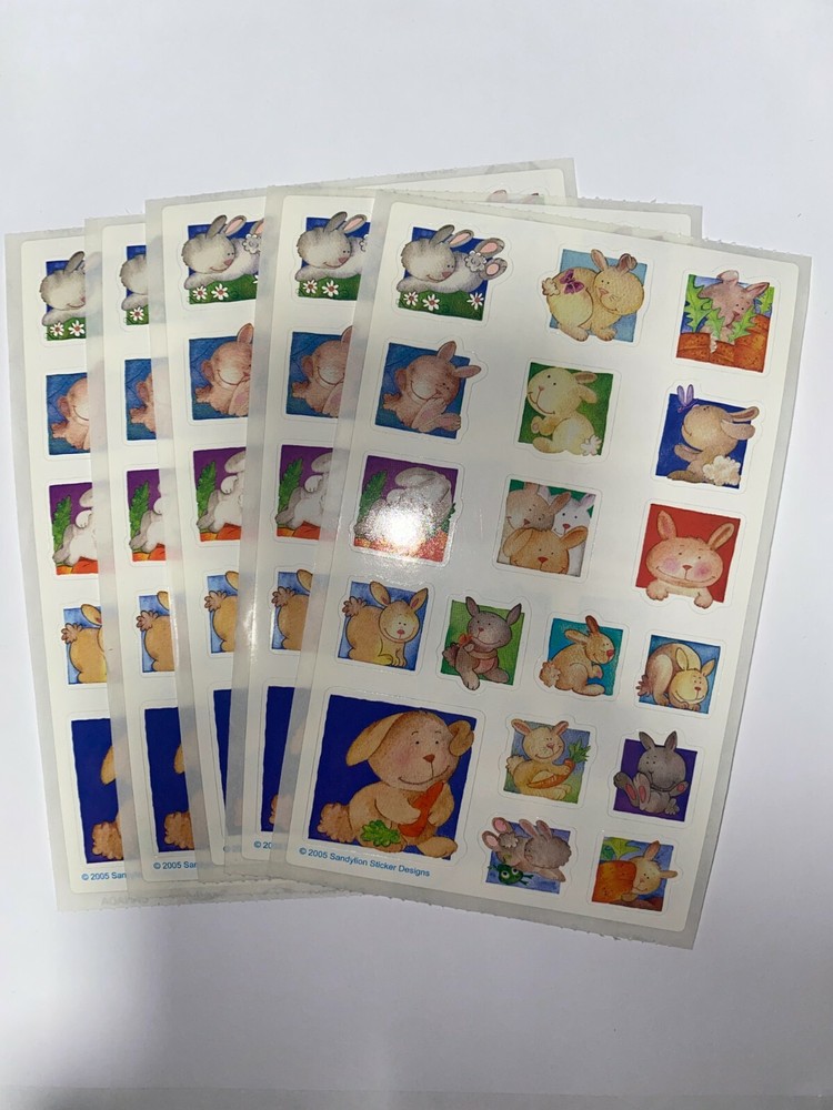 Sandylion Bunny lot of 5 SHEETS Size 4″ X 6″ -New- Hot