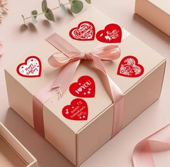 1000PCS/2 Rolls Bulk Lot Conversation Hearts 1” Sticker Rolls Valentines Holiday