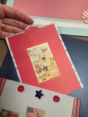 Scrapbooking Pre-Made Pages Just Add Pictures Patriotic Red White Blue Americana