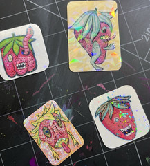 Goblin Beauty Art Handmade Foiled Multicolor Monster Fruit Novelty Stickers