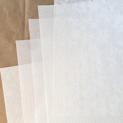 Diuhofart 20 Sheets Scrapbook Paper A5 Size Textured Papers, White Mulberry Art