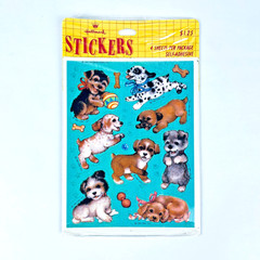 Vintage 1987 Hallmark Stickers Puppies & Dogs – 4 Sheets 48 Count NEW SEALED