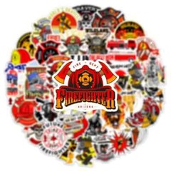 50pc FIREFIGHTER STICKERS, GREAT SET, Laptop-Water Bottle-Phone-Car-Truck-Etc.