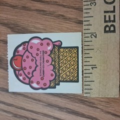 Vtg. Scratch And Sniff Cherry Ice Cream Cone! Smells Great!!!