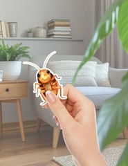 Smiling Cockroach Die Cut Vinyl Stickers Scrapbooking Laptop Waterbottle