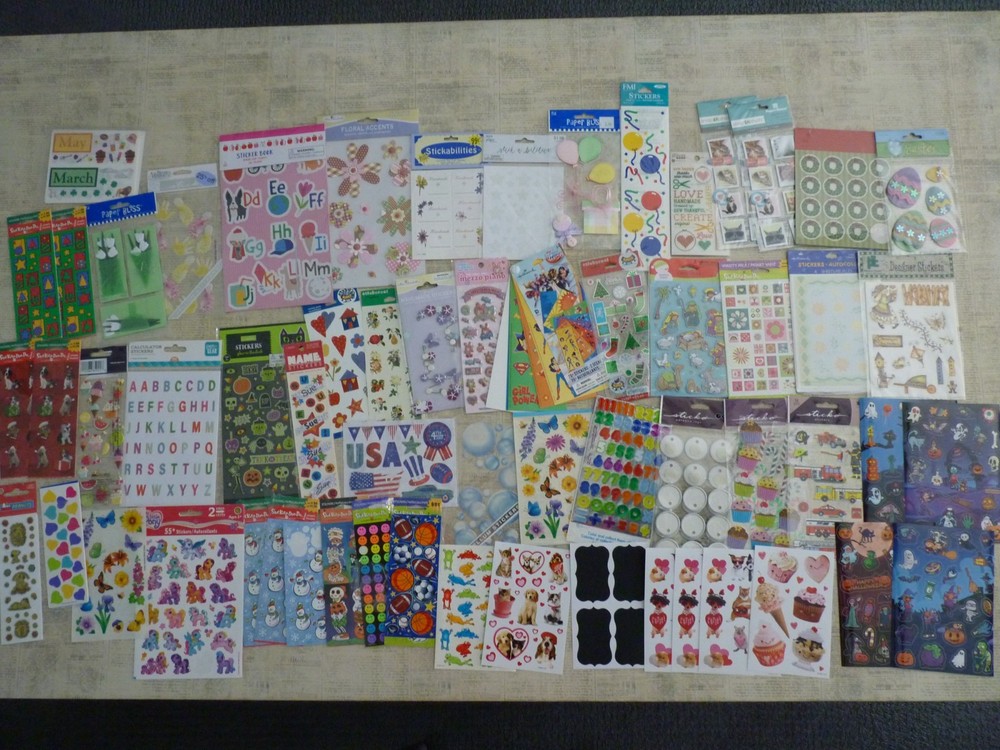 Mixed Sticker Lot (150+) Various Themes Companies Complete & Partial Sheets
