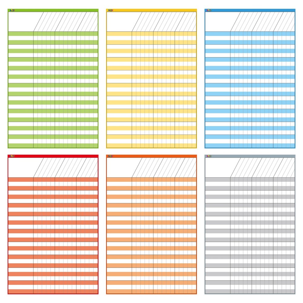 Chore Chart Dry Erase Incentive Chart 6 Pack Tracking Board