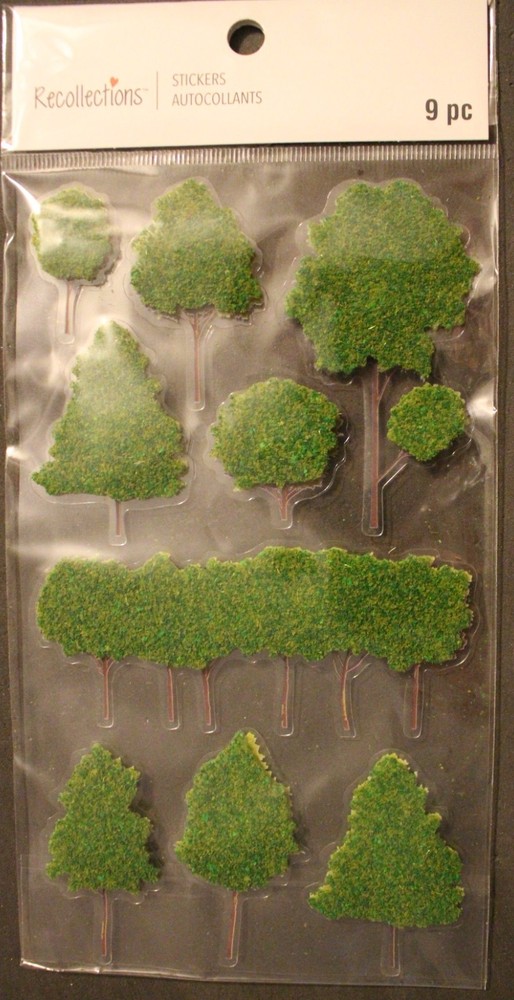 New Recollections scrapbook stickers textured trees realistic dimensional