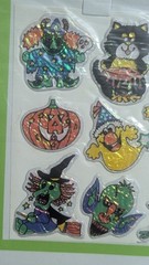 Vintage Halloween 3 dimensional Puffy Stickers Sparkly Effect Lot 2 Packs China