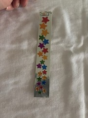 2 Vintage 80s Cardesign Toots Sticker Foil Strips Dancing Heart, Rainbow Stars