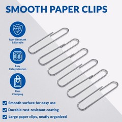 Jumbo Paper Clips, 2 Inch Paper Clip, 200 pcs Large Paperclips Jumbo