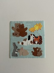 Vintage Sandylion Stickers Animal Pairs 1 Module Teddy Bear Bunny Chicks Mice