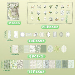 100Pcs Floral Vintage Scrapbook Paper Junk Journal Paper Scrapbook Supplies Kit