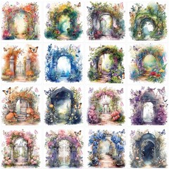 Fairy Garden Rub on Transfer for Crafts: 16 Pcs Secret Garden Flower Rub on Tran