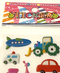 Plane UFO Stickers Planet Car Bus Tractor Scrapbook Card Craft Lot of 2 NEW READ