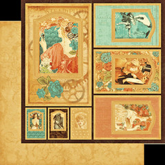 RETIRED Graphic45 STEAMPUNK DEBUTANTE DIE-CUT CARDSTOCK FRAMES scrapbooking