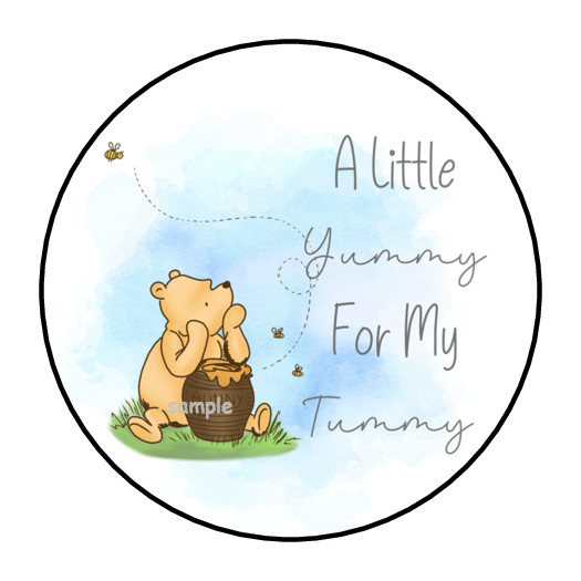 30 CLASSIC WIINNE THE POOH BABY SHOWER STICKERS LABELS TAGS ENVELOPE SEALS 1.5″