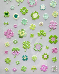 Four Leaf Clover Dimensional Stickers Junk Journaling Collage Scrapbooking