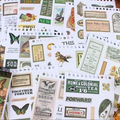 488PCS Vintage Scrapbook Stickers, 50 Sheets Precut Washi Stickers for Journali
