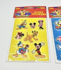 Lot 3 Packages Of Vintage Puffy Stickers Disney Mickey Goofy Pluto & Easter Read