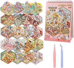 20 in 1 DIY Sticker Book, 3D Scene Stickers – Bakeries, Coffee Shops, Restaurant
