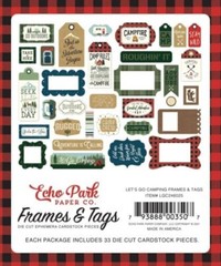 Echo Park Paper LET’S GO CAMPING Frames & Tags Ephemera Pieces~CUTE~Quick Ship!