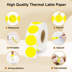 1 Inch Round Removable Thermal Sticker Labels, Color Dot Stickers, Waterproof…