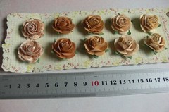 FLORET COLLECTION SUNSHINE GOLD – 10 Pk 25-30mm Across Paper Roses PRIMA 2017Fr