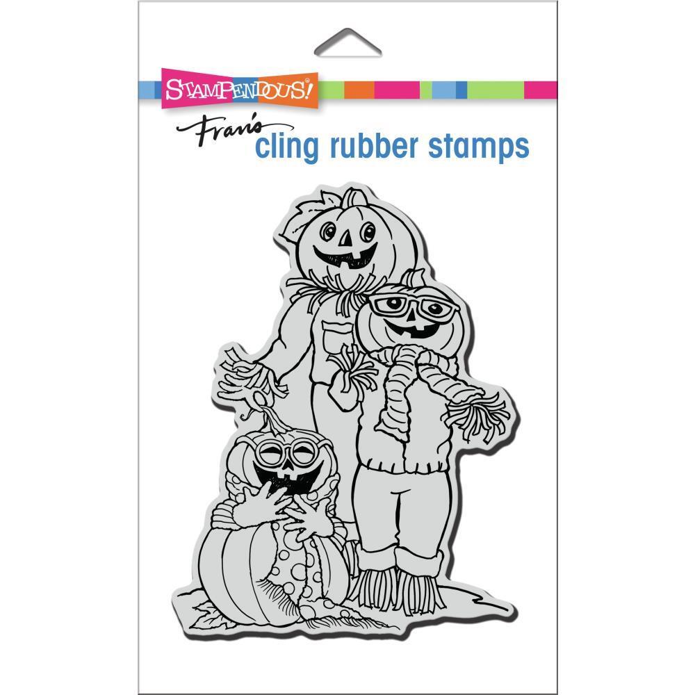 New Stampendous RUBBER STAMP cling HALLOWEEN PUMPKIN PALS free USA ship